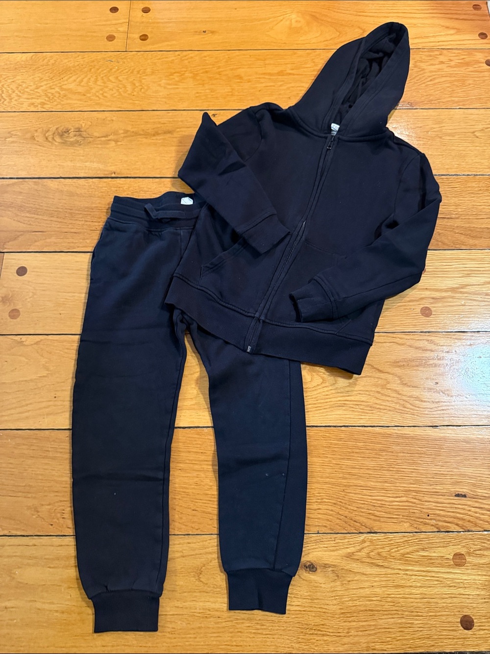 H&M Black Kids Zip-Up Hoodie and Joggers Set